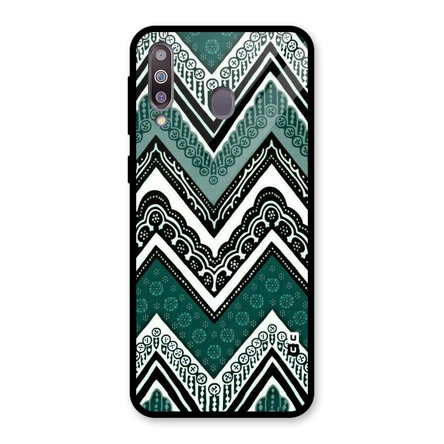 Patterned Chevron Glass Back Case for Galaxy M30