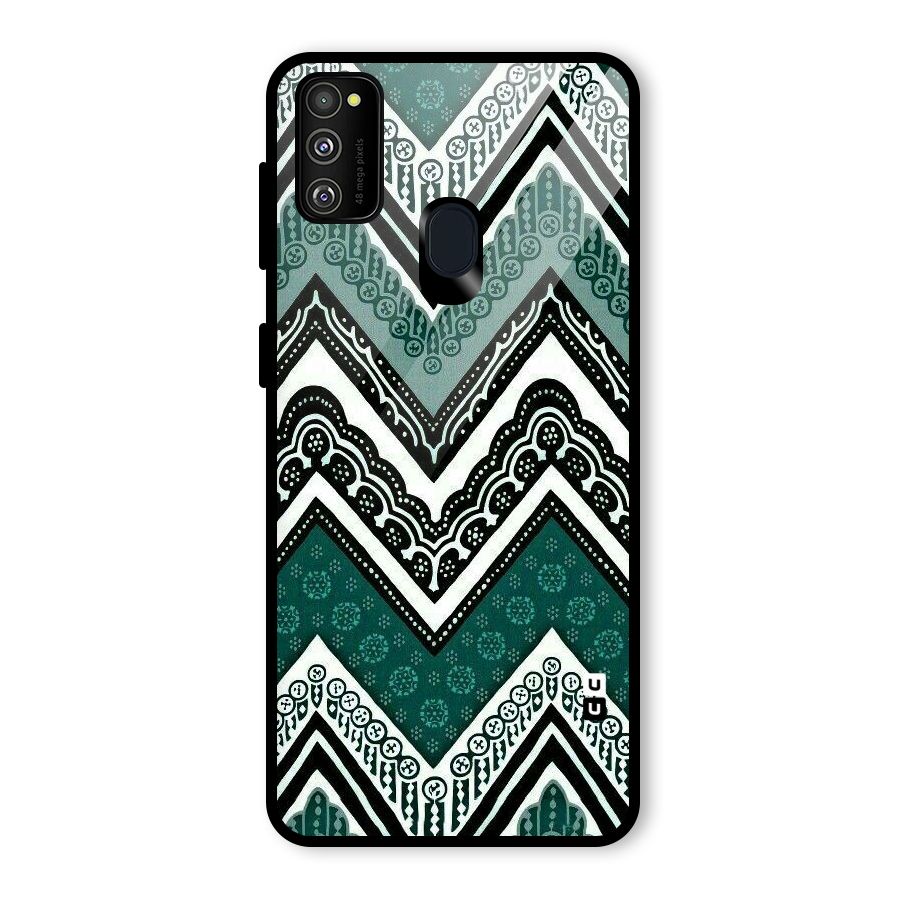 Patterned Chevron Glass Back Case for Galaxy M30s