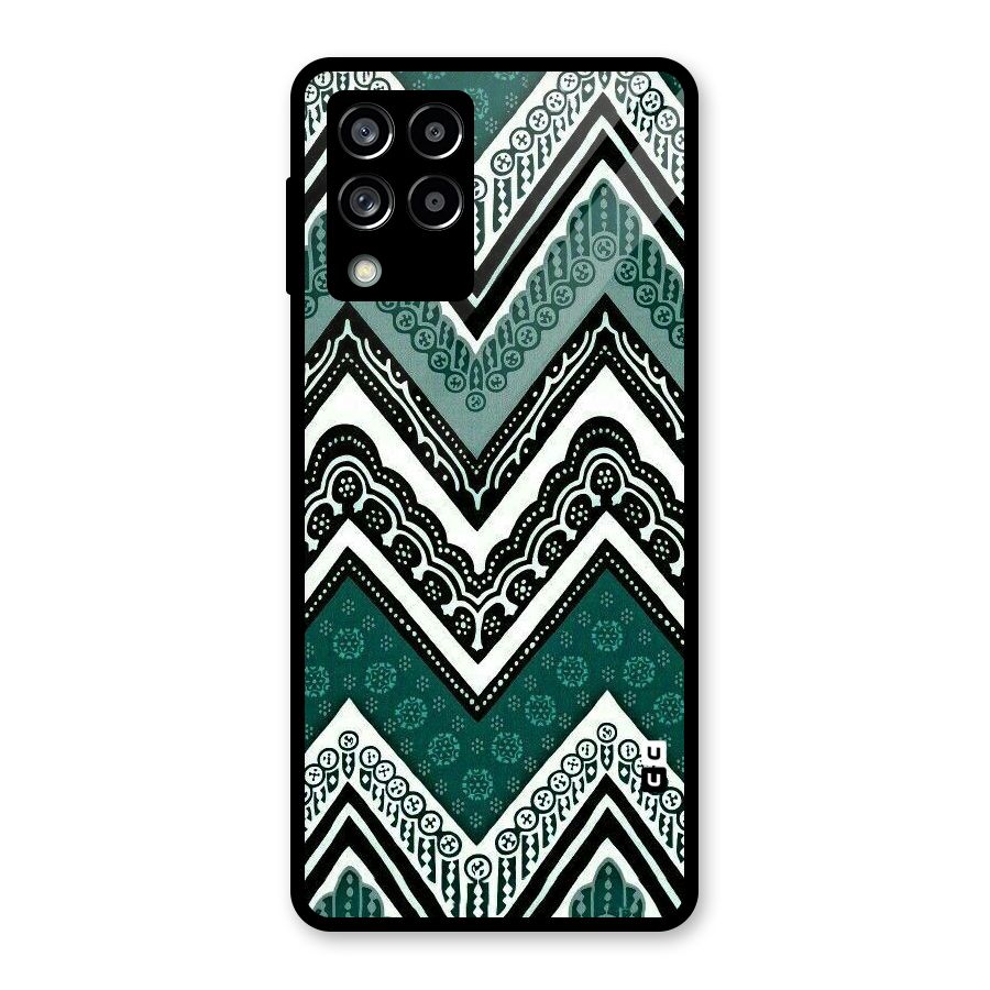 Patterned Chevron Glass Back Case for Galaxy M53 5G
