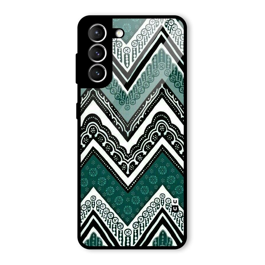 Patterned Chevron Glass Back Case for Galaxy S21 5G