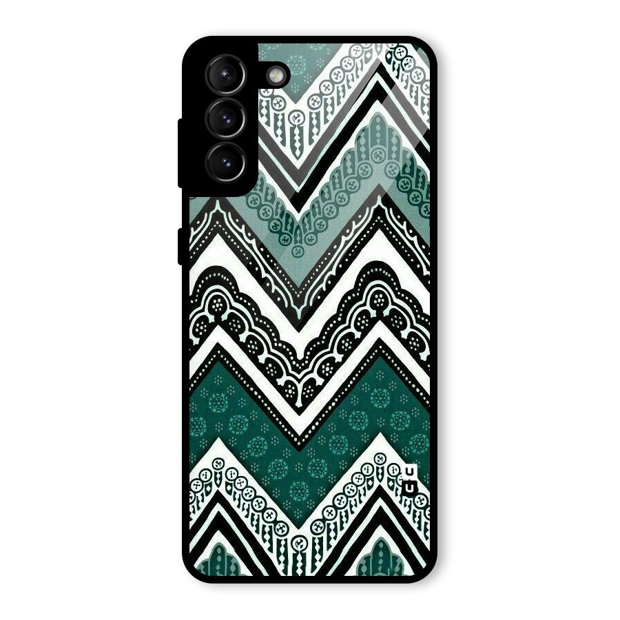 Patterned Chevron Glass Back Case for Galaxy S21 Plus