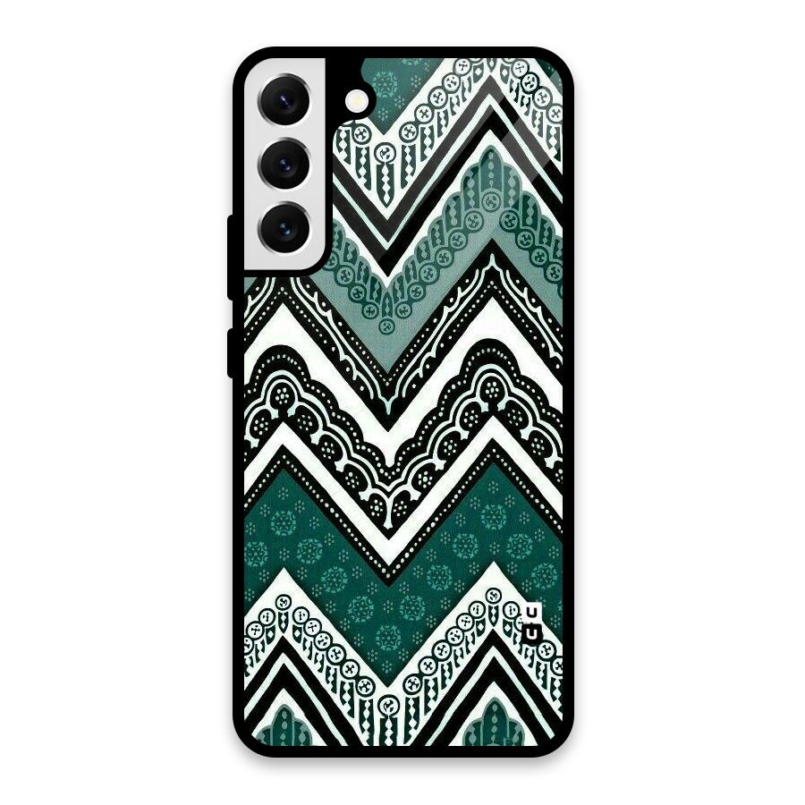 Patterned Chevron Glass Back Case for Galaxy S22 Plus 5G