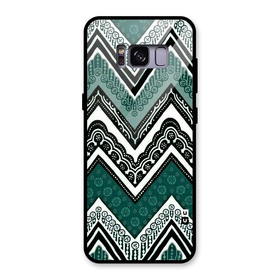 Patterned Chevron Glass Back Case for Galaxy S8