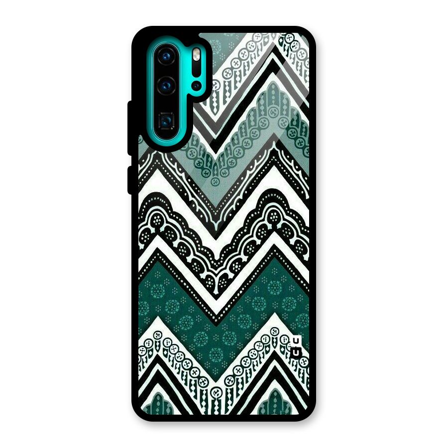 Patterned Chevron Glass Back Case for Huawei P30 Pro