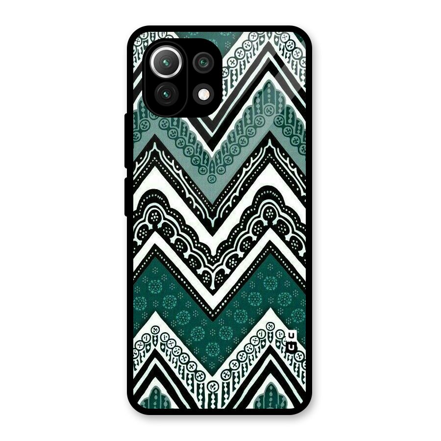 Patterned Chevron Glass Back Case for Mi 11 Lite