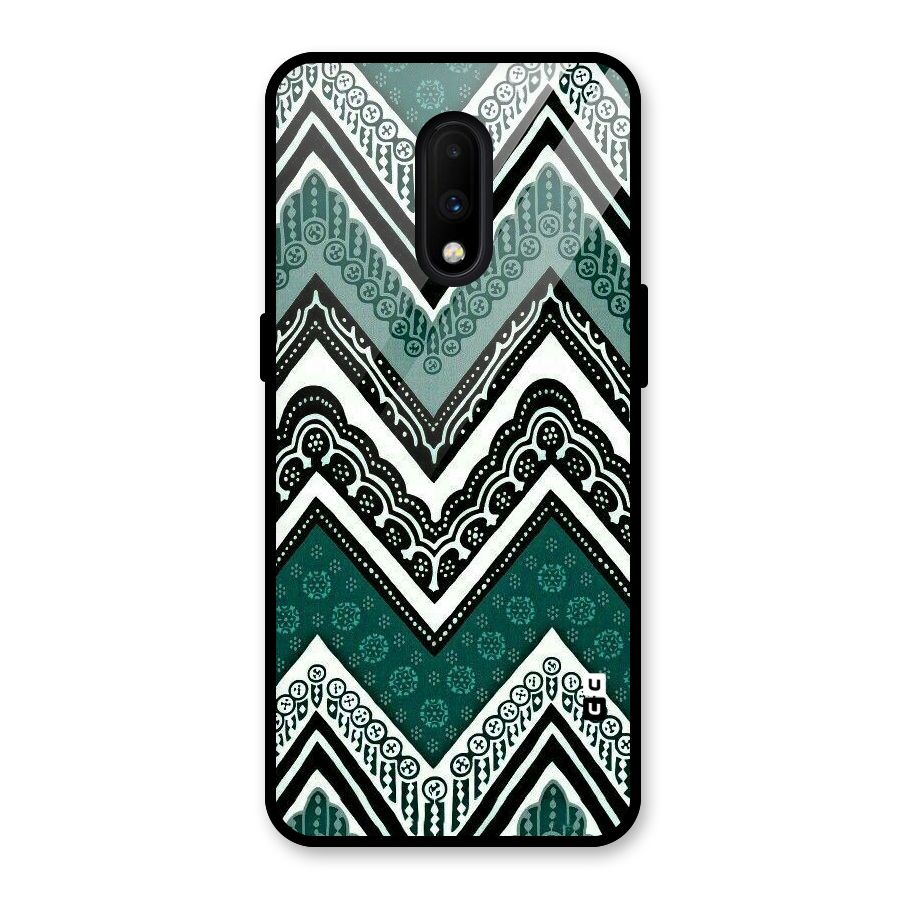 Patterned Chevron Glass Back Case for OnePlus 7
