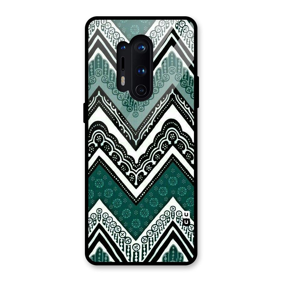 Patterned Chevron Glass Back Case for OnePlus 8 Pro