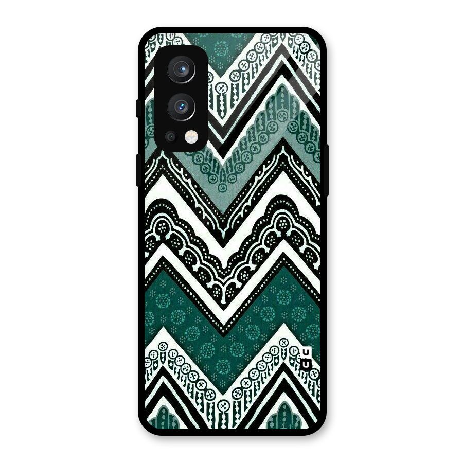 Patterned Chevron Glass Back Case for OnePlus Nord 2 5G