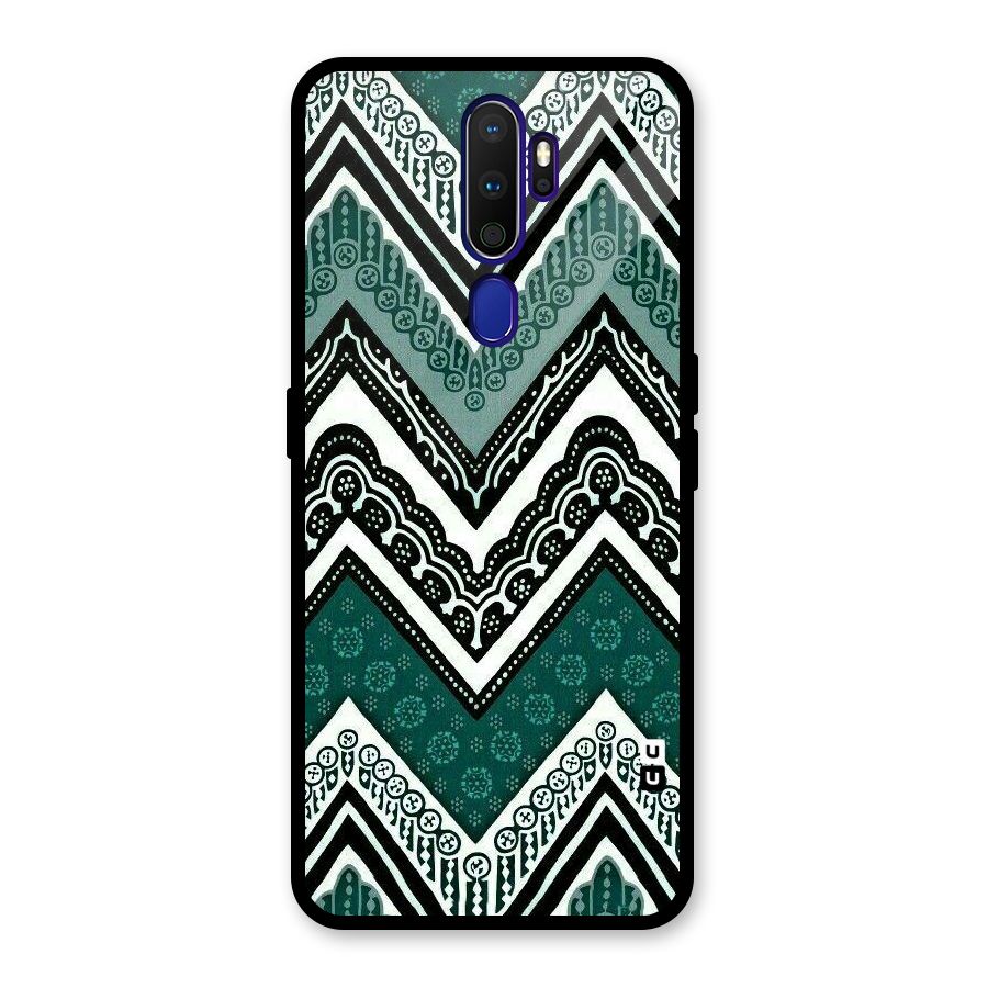 Patterned Chevron Glass Back Case for Oppo A9 (2020)
