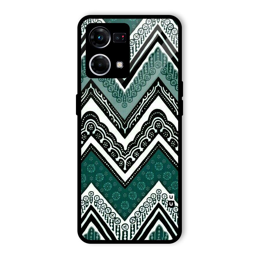 Patterned Chevron Glass Back Case for Oppo F21 Pro 4G