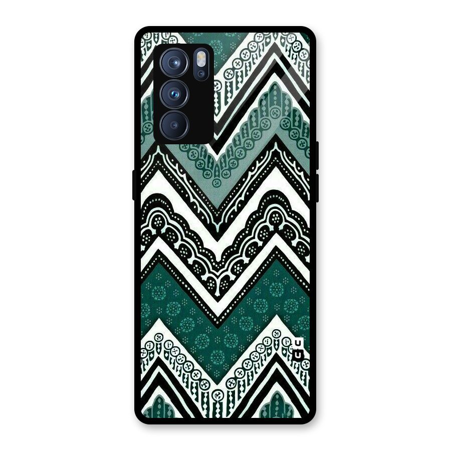 Patterned Chevron Glass Back Case for Oppo Reno6 Pro 5G
