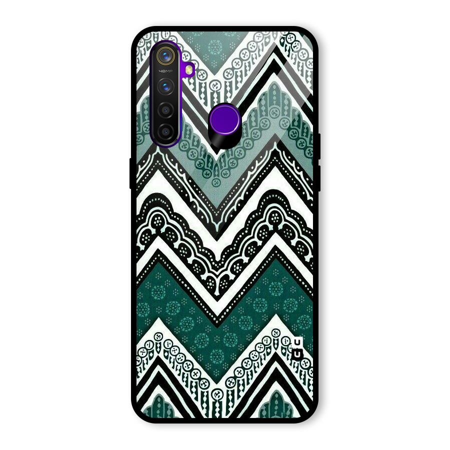 Patterned Chevron Glass Back Case for Realme 5 Pro