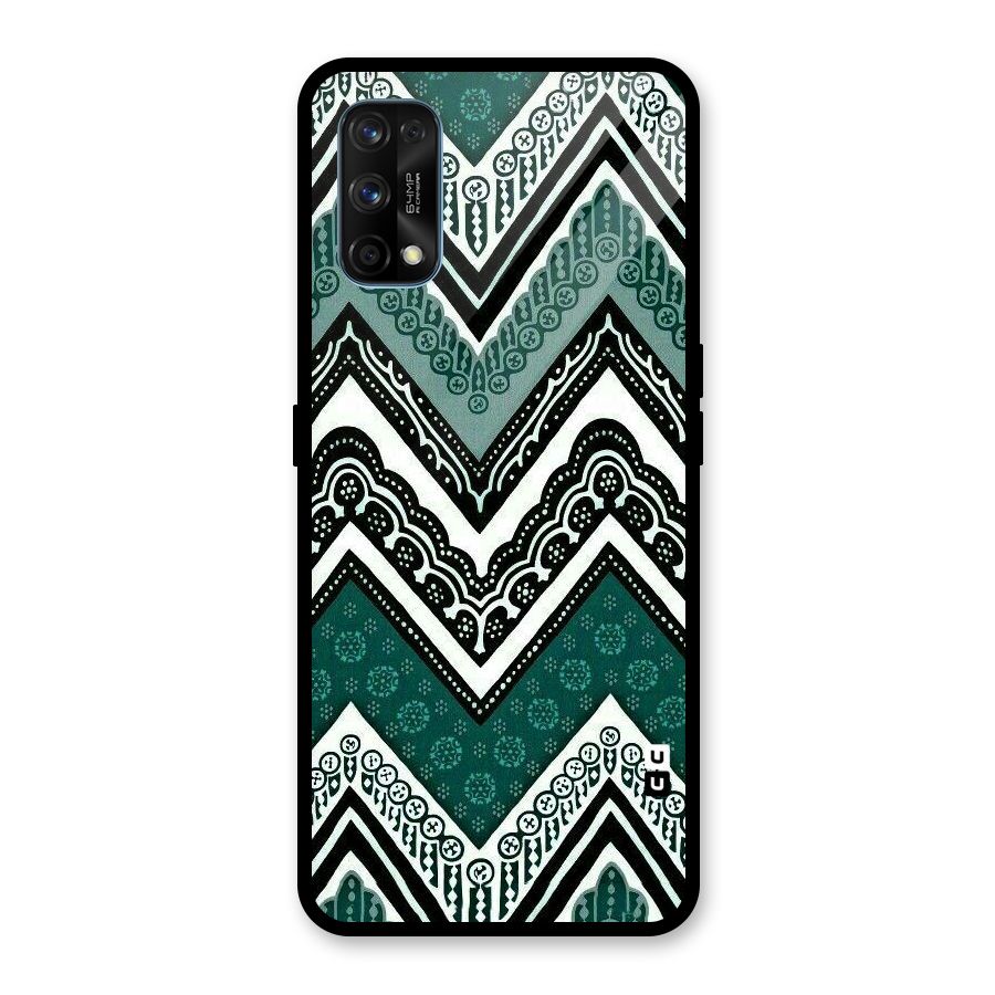 Patterned Chevron Glass Back Case for Realme 7 Pro