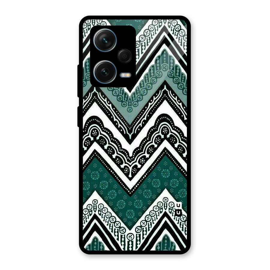 Patterned Chevron Glass Back Case for Redmi Note 12 Pro Plus 5G