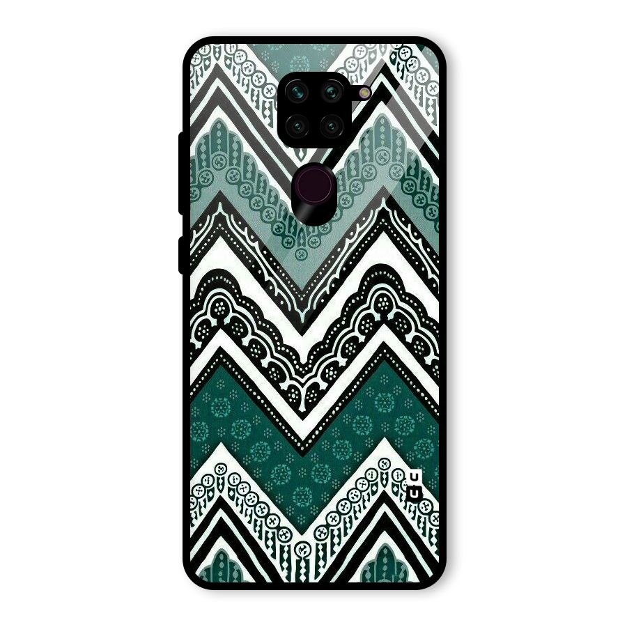 Patterned Chevron Glass Back Case for Redmi Note 9