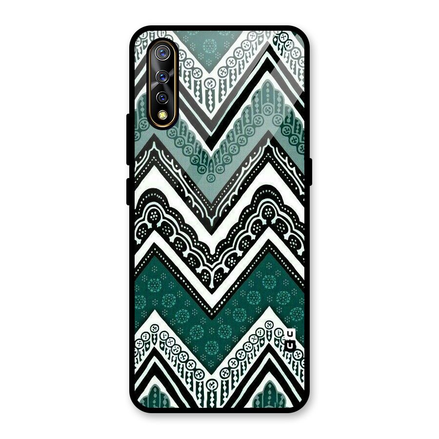 Patterned Chevron Glass Back Case for Vivo S1