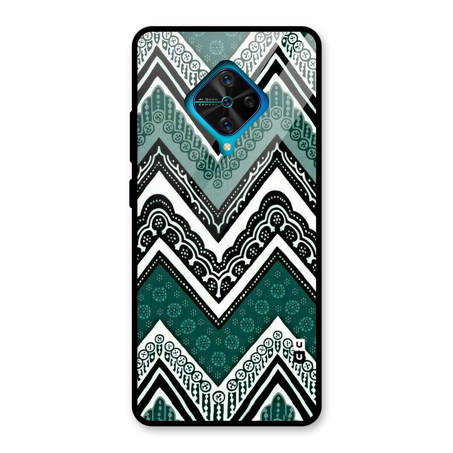 Patterned Chevron Glass Back Case for Vivo S1 Pro
