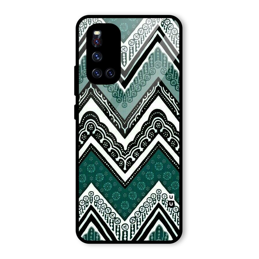 Patterned Chevron Glass Back Case for Vivo V19
