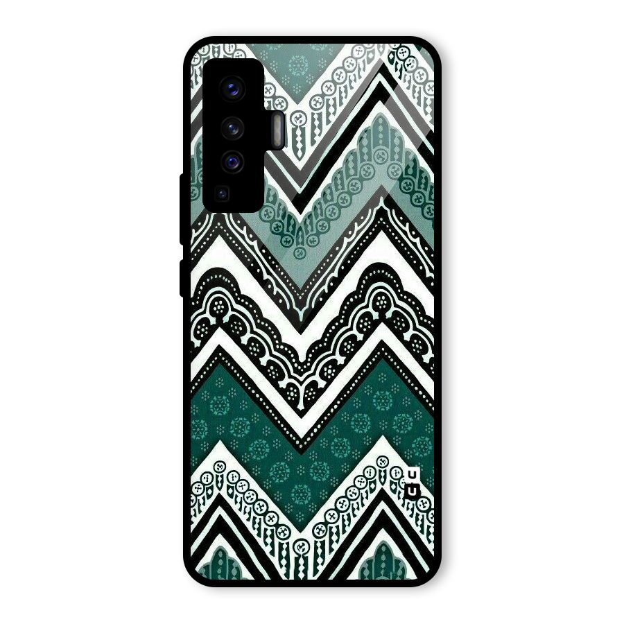 Patterned Chevron Glass Back Case for Vivo X50