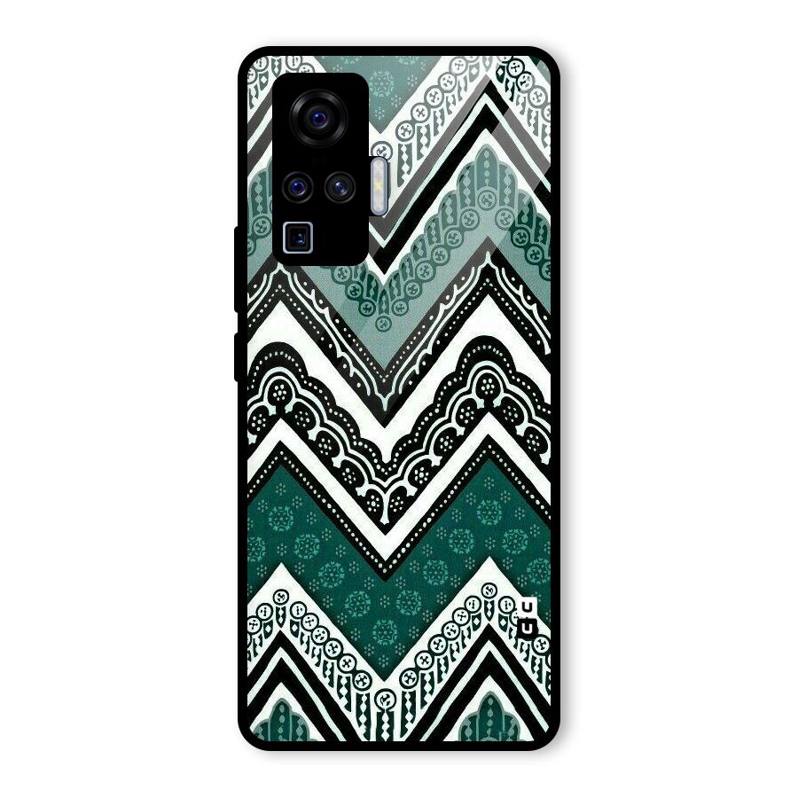 Patterned Chevron Glass Back Case for Vivo X50 Pro