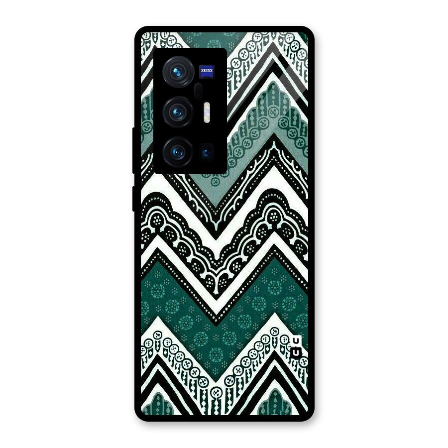 Patterned Chevron Glass Back Case for Vivo X70 Pro Plus