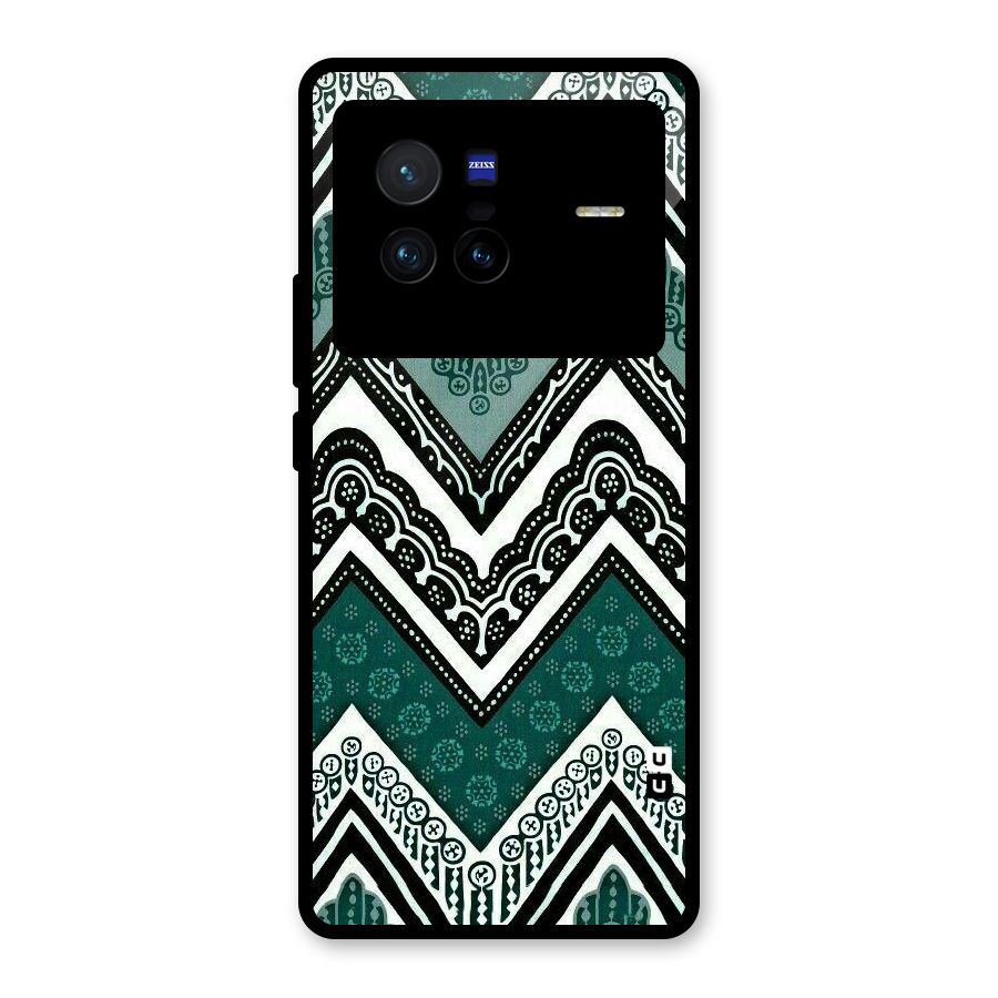 Patterned Chevron Glass Back Case for Vivo X80