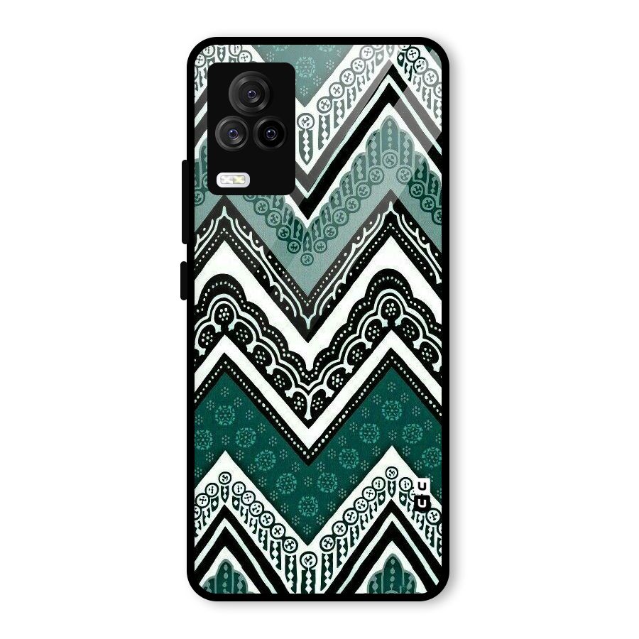 Patterned Chevron Glass Back Case for Vivo iQOO 7 Legend 5G