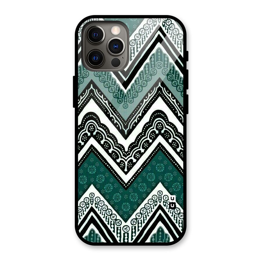 Patterned Chevron Glass Back Case for iPhone 12 Pro