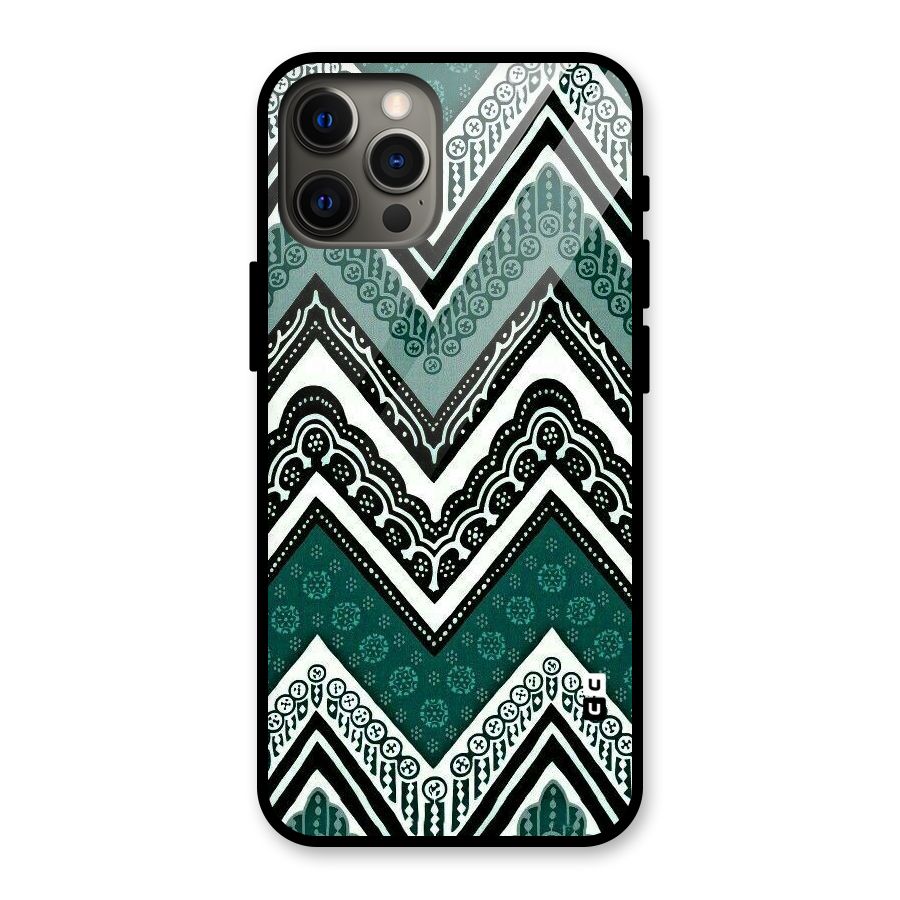 Patterned Chevron Glass Back Case for iPhone 12 Pro Max
