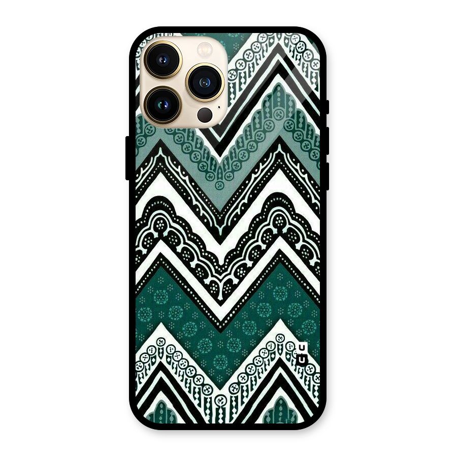 Patterned Chevron Glass Back Case for iPhone 13 Pro Max