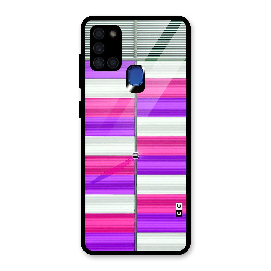 Patterns City Glass Back Case for Galaxy A21s