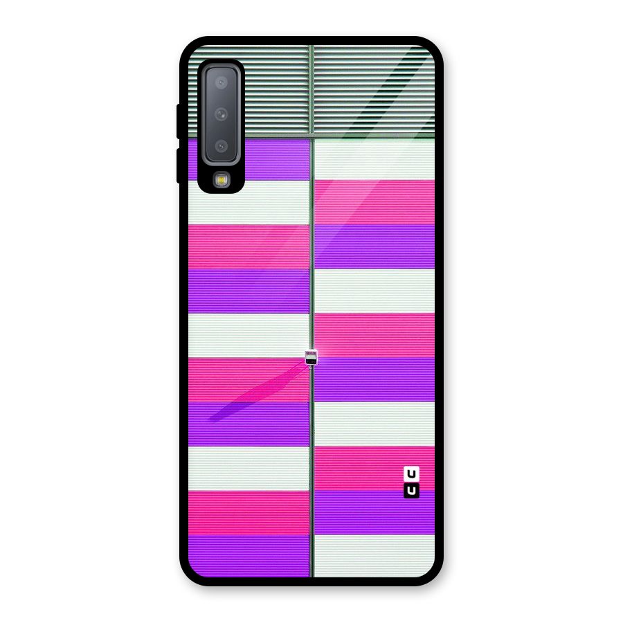Patterns City Glass Back Case for Galaxy A7 (2018)