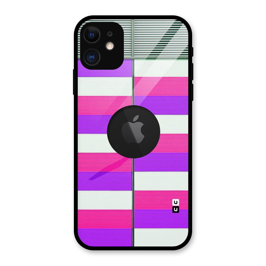 Patterns City Glass Back Case for iPhone 11 Logo Cut