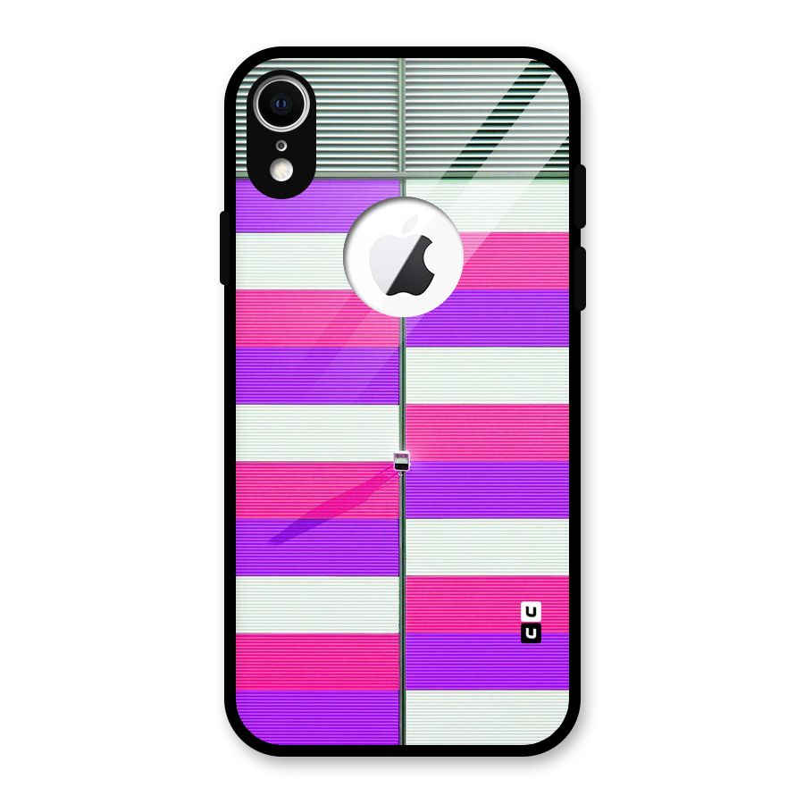 Patterns City Glass Back Case for iPhone XR Logo Cut