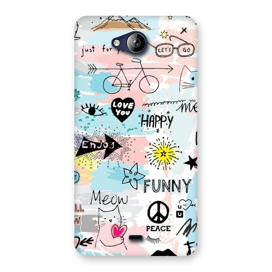 Peace And Funny Back Case for Canvas Play Q355