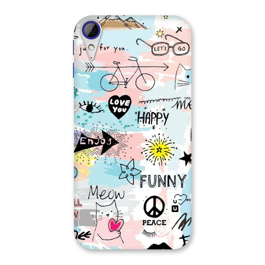 Peace And Funny Back Case for Desire 830