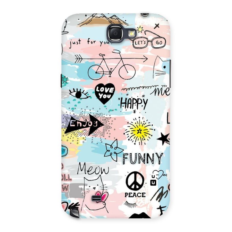 Peace And Funny Back Case for Galaxy Note 2