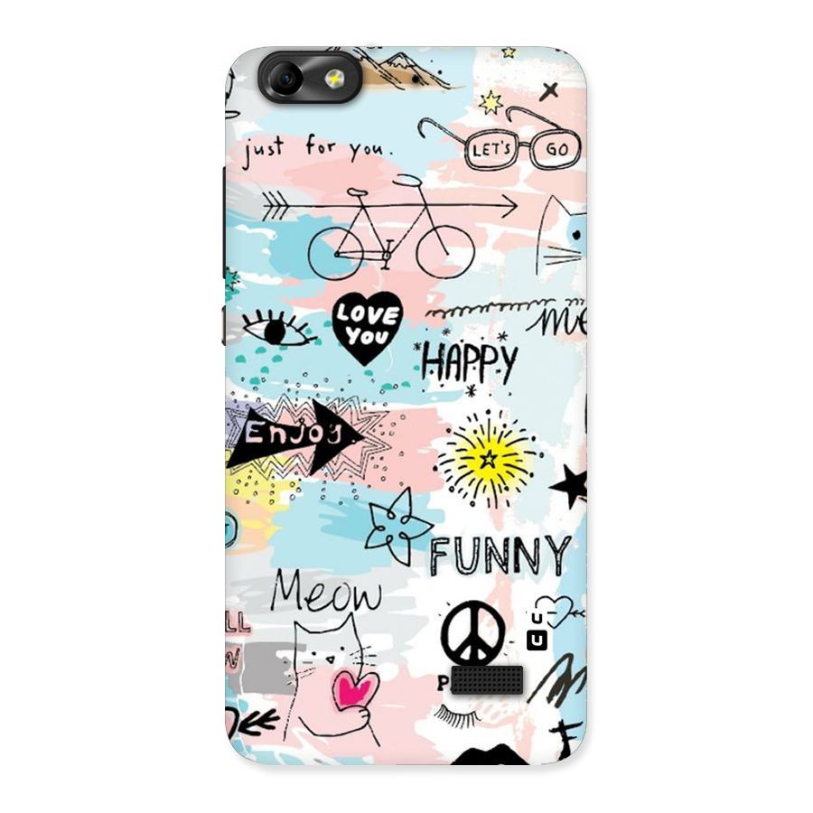 Peace And Funny Back Case for Honor 4C