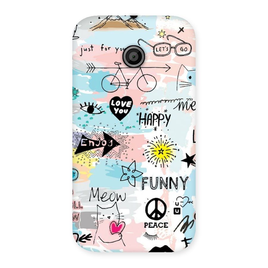 Peace And Funny Back Case for Moto E