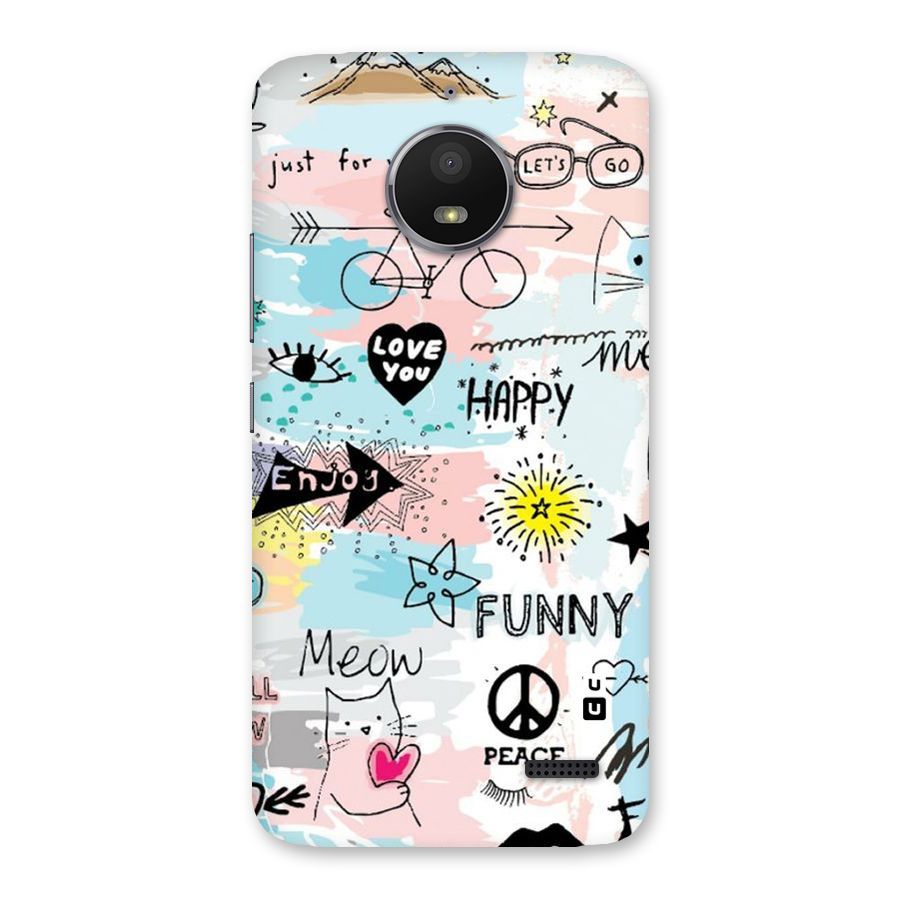 Peace And Funny Back Case for Moto E4
