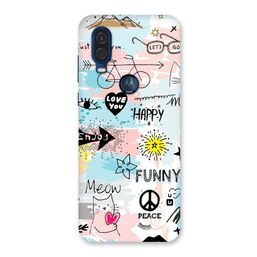 Peace And Funny Back Case for Motorola One Vision