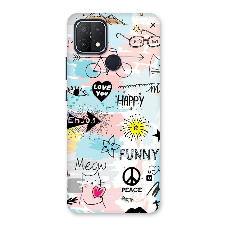 Peace And Funny Back Case for Oppo A15
