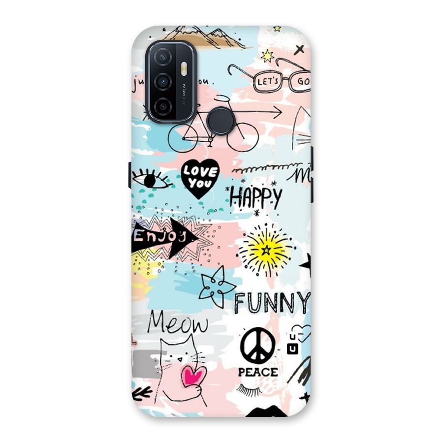 Peace And Funny Back Case for Oppo A32