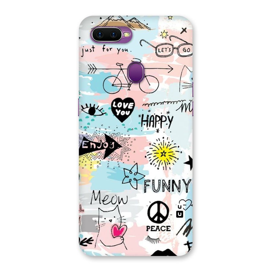 Peace And Funny Back Case for Oppo F9