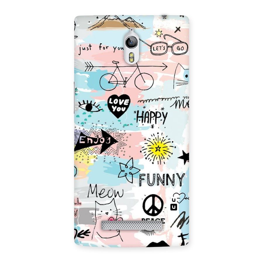Peace And Funny Back Case for Oppo Find 7