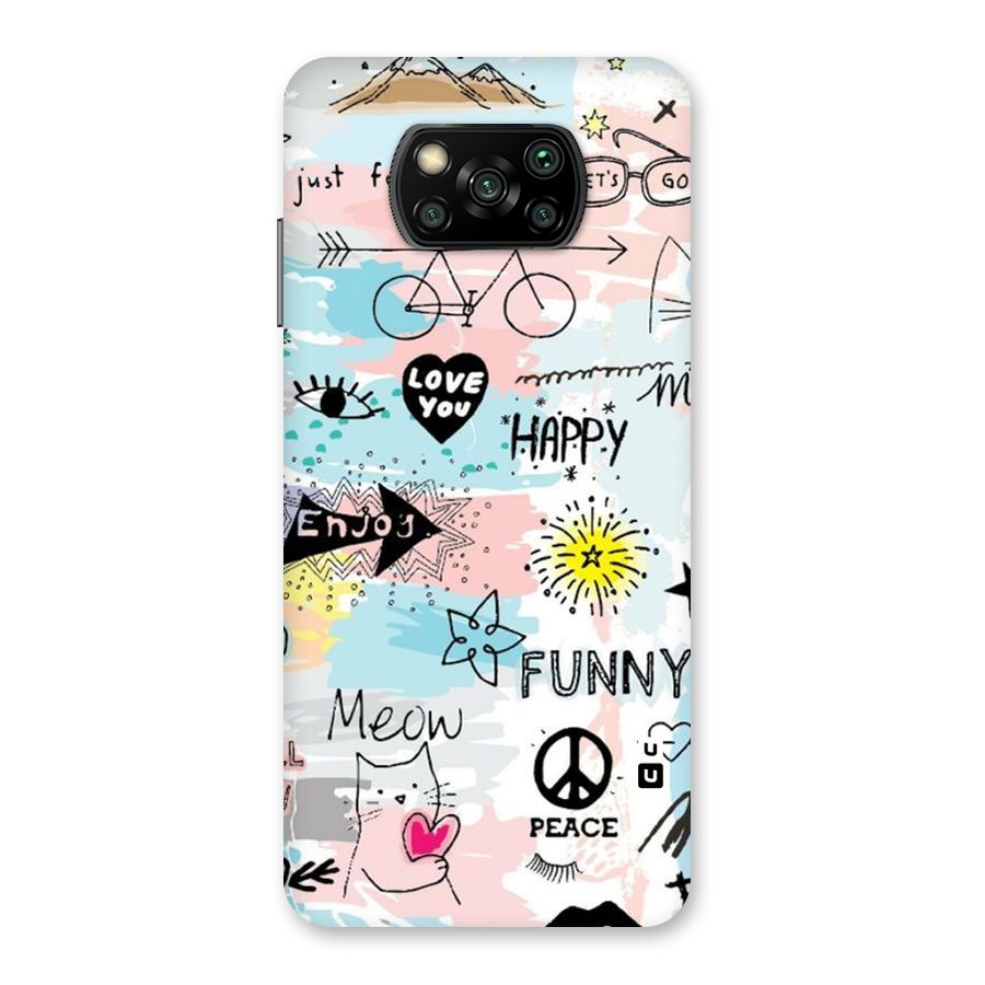 Peace And Funny Back Case for Poco X3