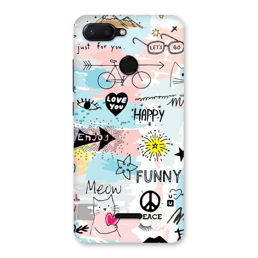 Peace And Funny Back Case for Redmi 6