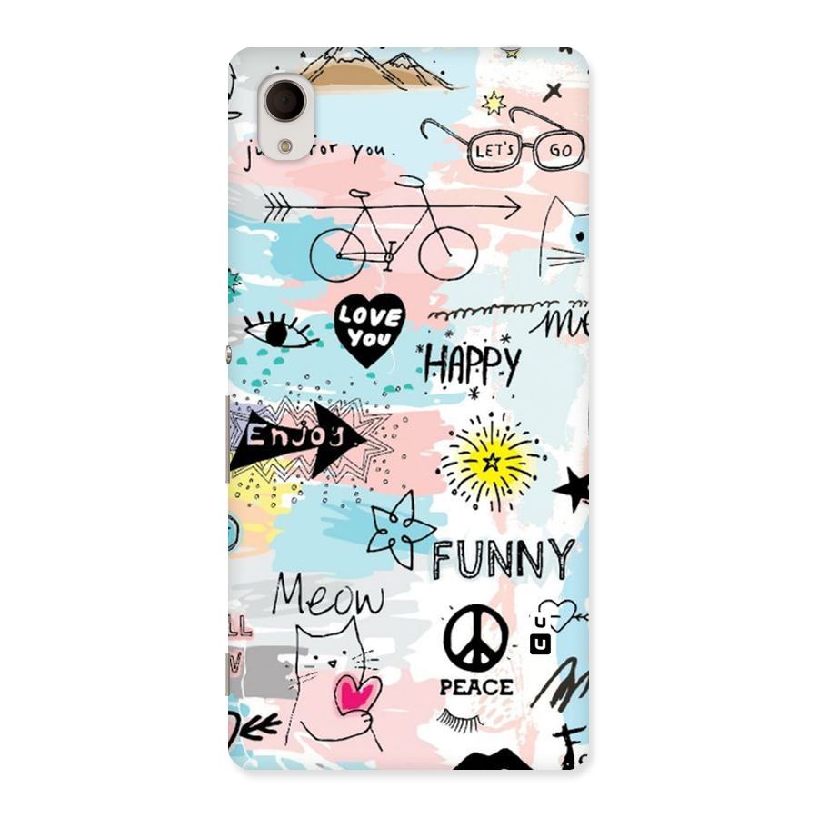 Peace And Funny Back Case for Xperia M4 Aqua