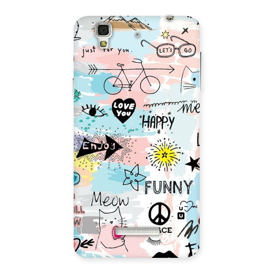 Peace And Funny Back Case for YU Yureka Plus