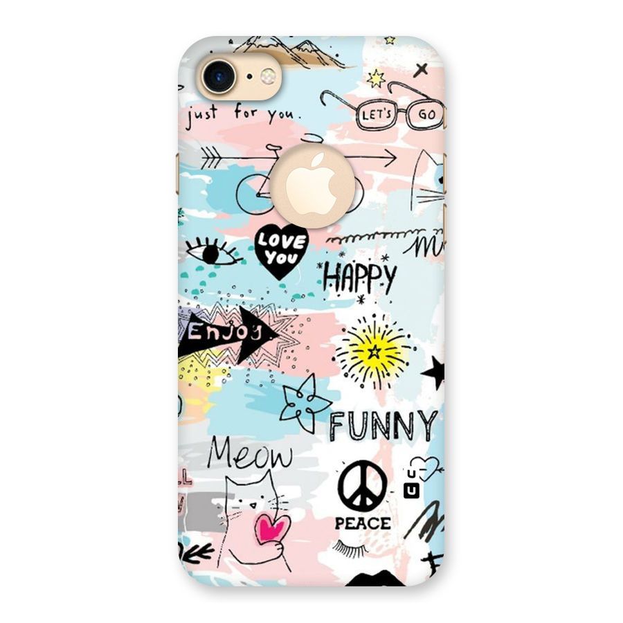 Peace And Funny Back Case for iPhone 7 Logo Cut